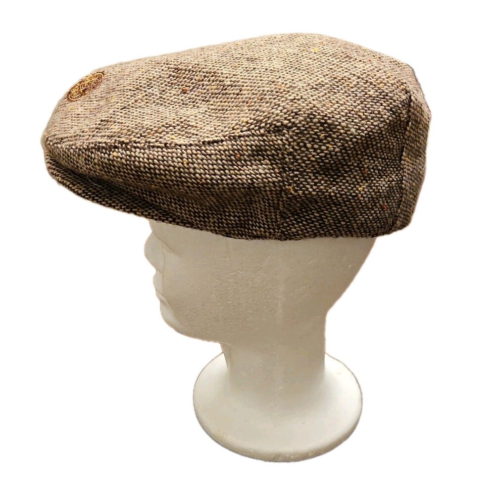 Patrick Francis Irish Mens Flat Cap Brown Tweed Newsboy Hat Wool Blend, Large - Picture 5 of 7